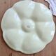 Vintage Gien oyster plate in almond green earthenware.