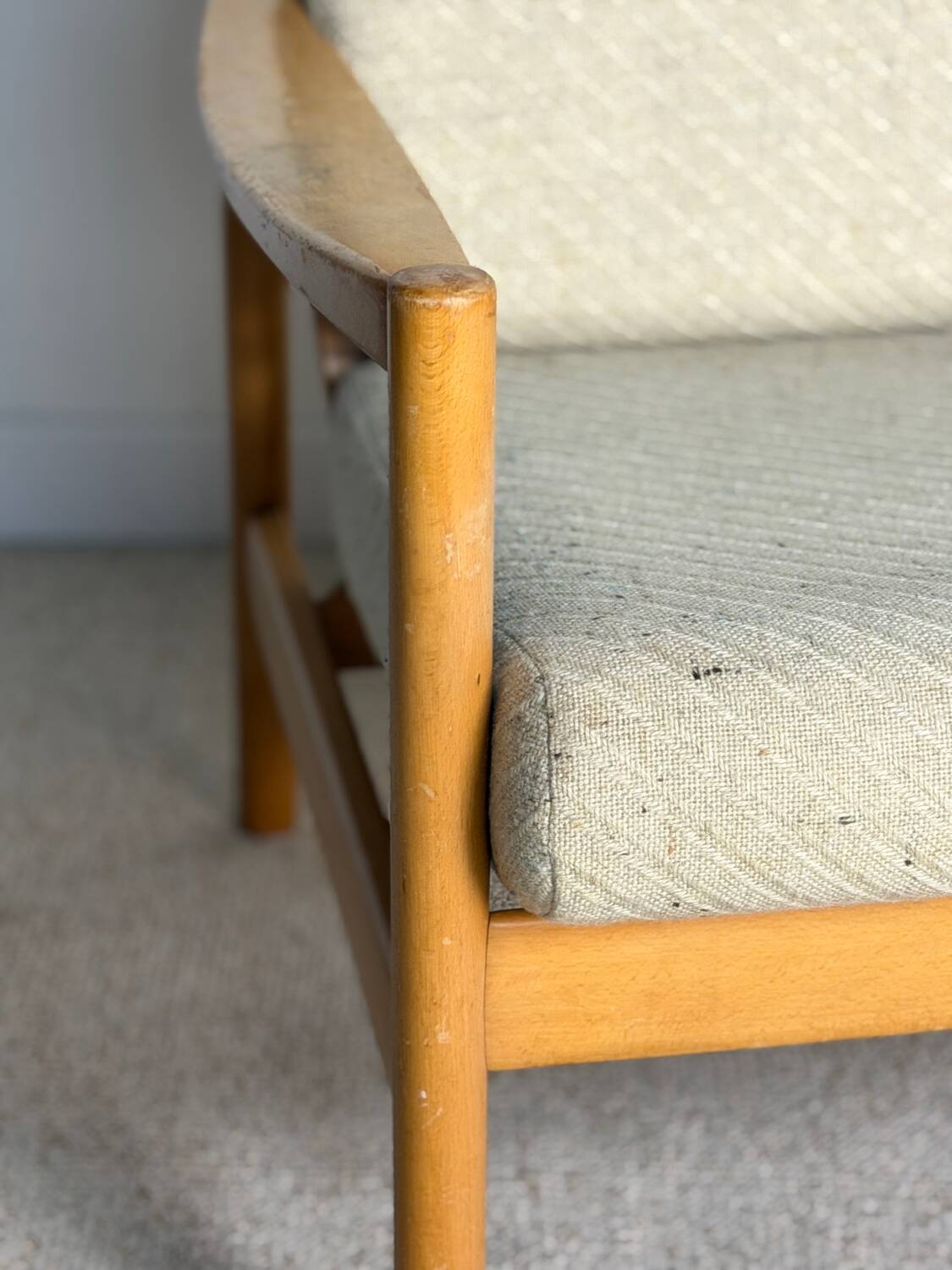 Pair of vintage wooden armchairs