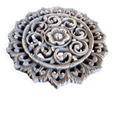 Antique wall panel 30 cm in carved wood / Origin Thailand
