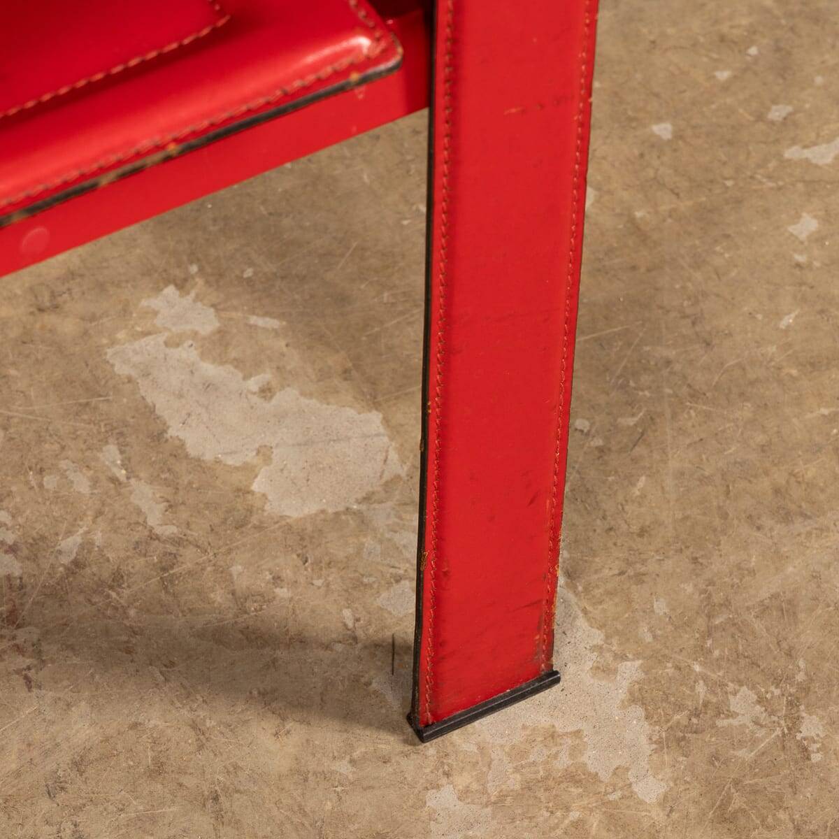 20thC Italian Red Leather Chair By Toussaint & Angeloni For Matteo Grassi