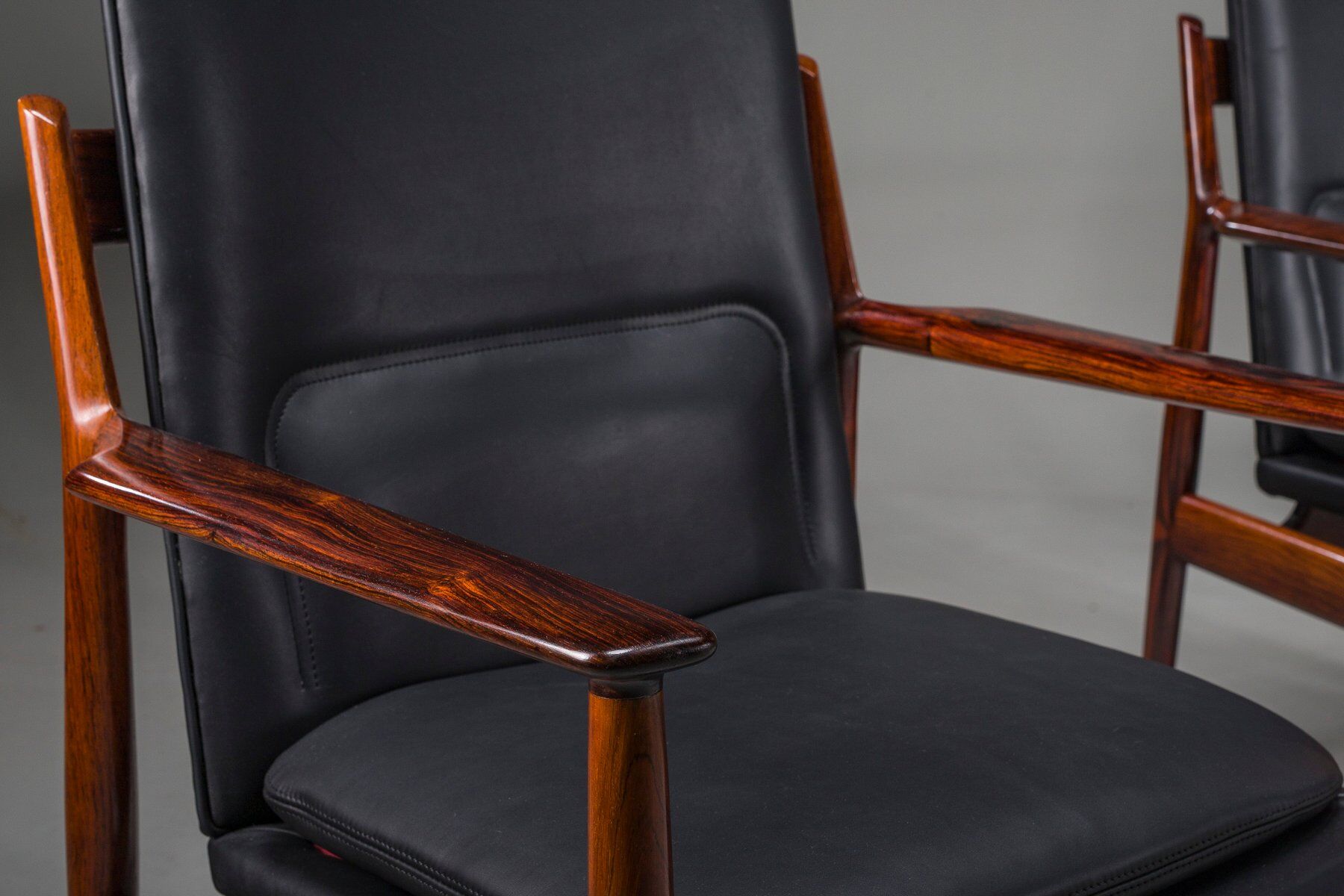 Danish Model 431 armchairs in leather by Arne Vodder for Sibast Møbler, 1960s, set of 4
