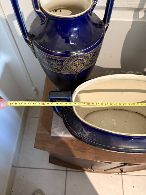 Lot 3 vase amphore boch keramis 1890 bfk garniture cheminé sèvres art déco