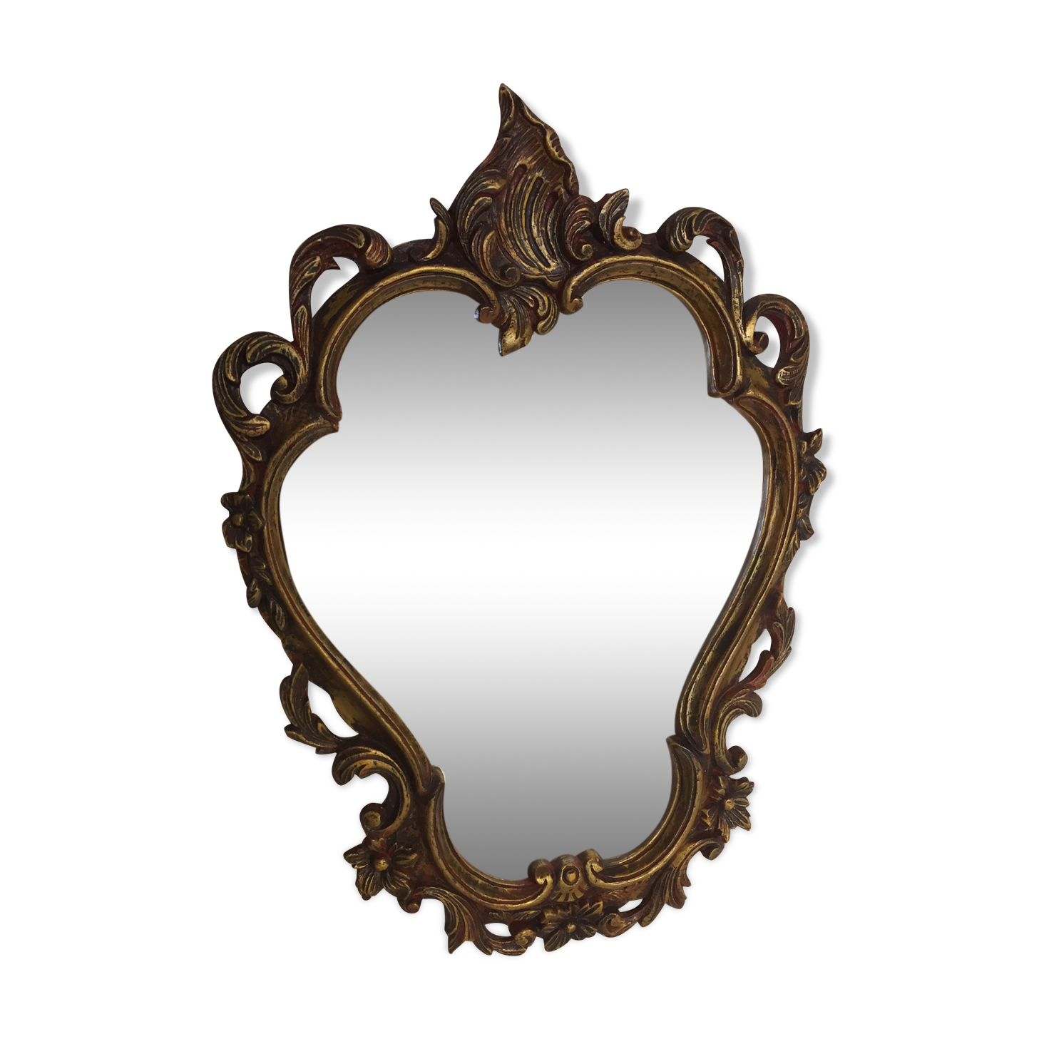 Old mirror Louis XV rocaille style, 48x33 cm