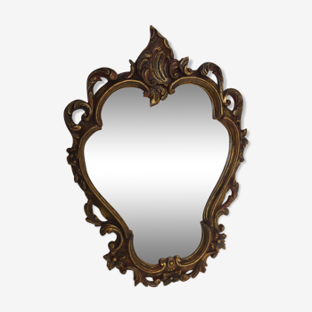 Old mirror Louis XV rocaille style, 48x33 cm