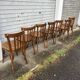(Lot) 7 Vintage Wooden Bistro Chairs