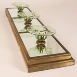 VINTAGE WALL OR CEILING LAMP 1950s BRASS AND GLASS ITALIAN DESIGN