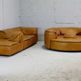 Leather modular sofa, 7 elements, 70s