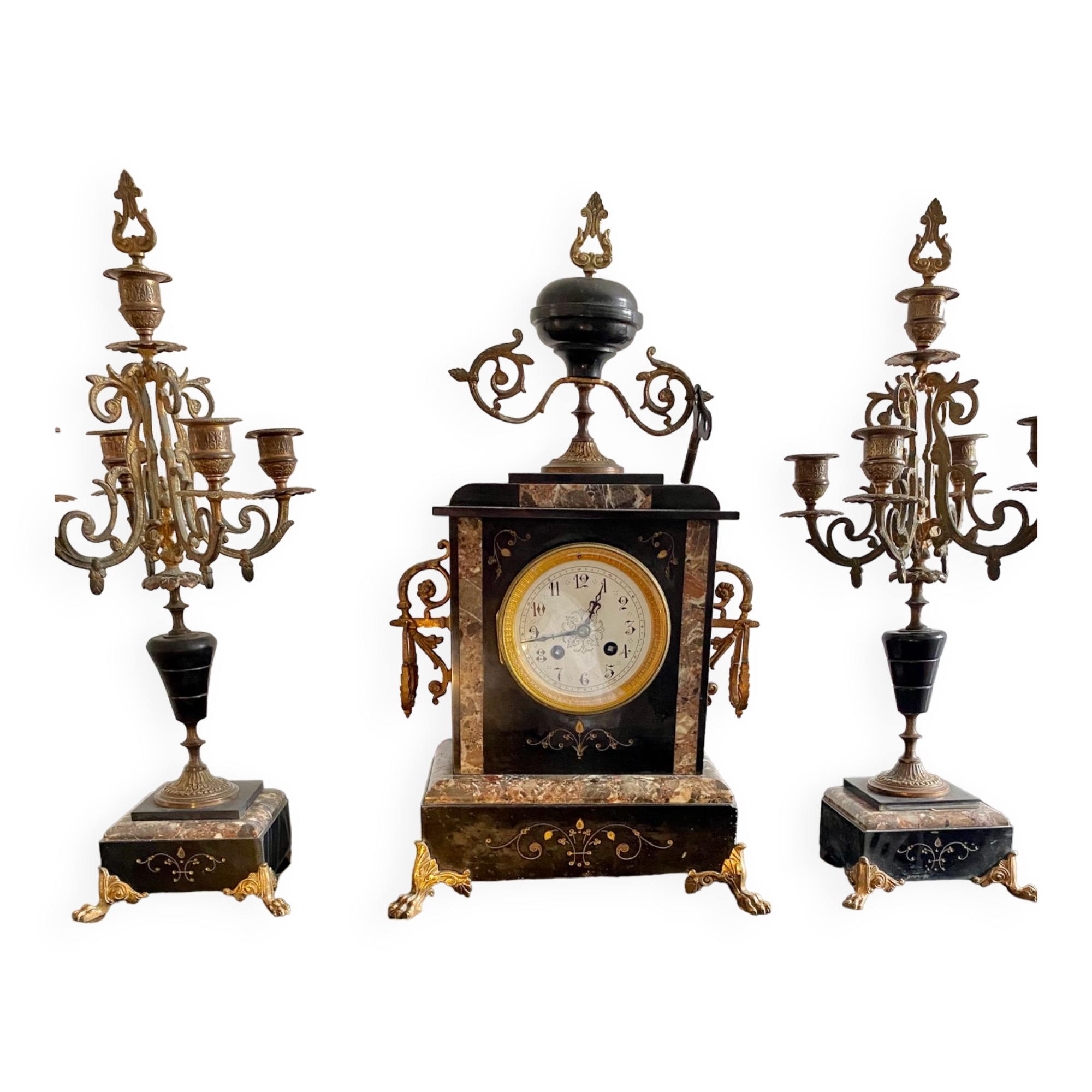Dessus de cheminée 3 pièces époque Napoléon III