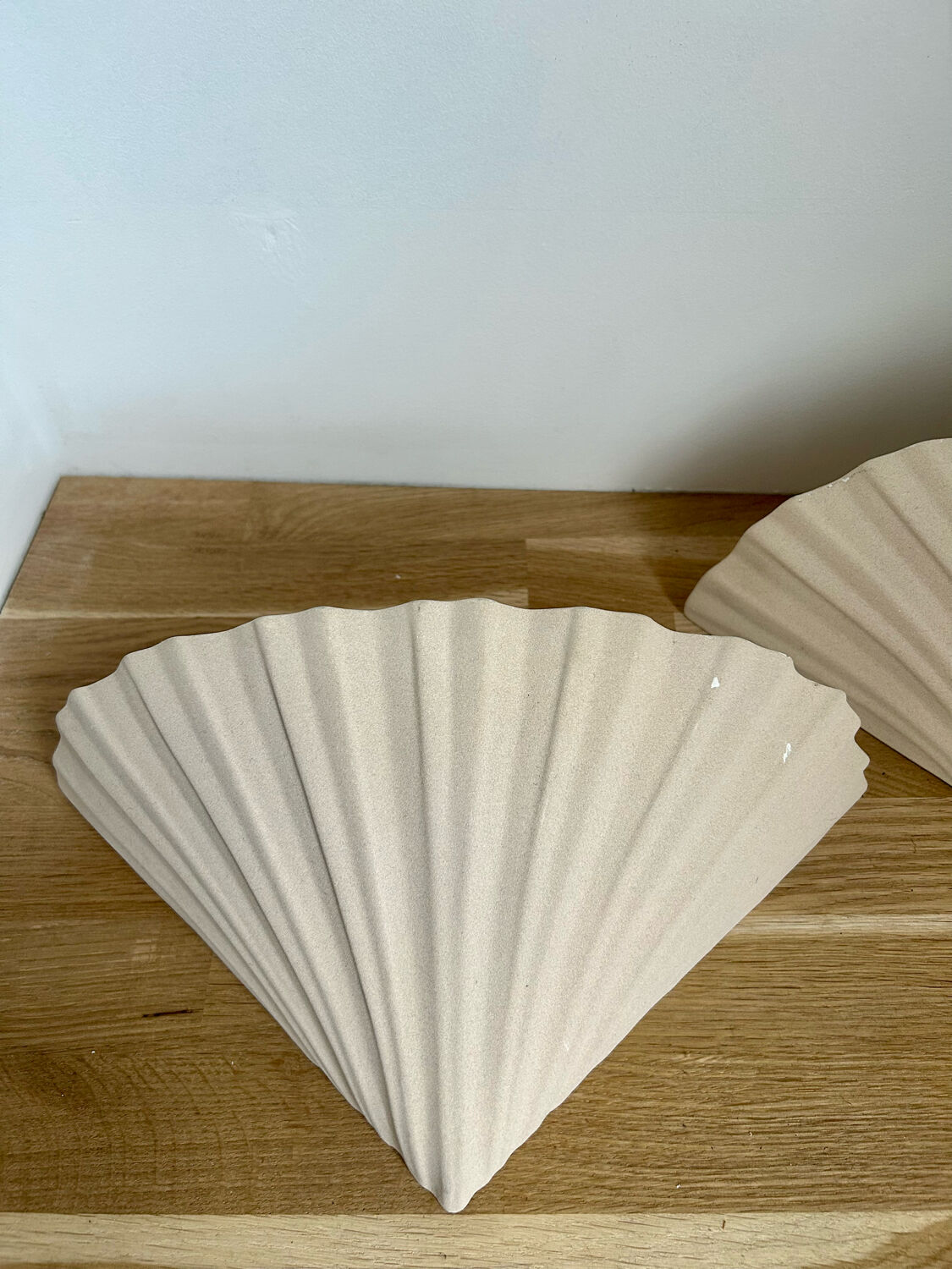 Pair of vintage wall lamp plaster, France 1980