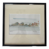 Watercolor representing the island of Malta signed B de Maisonneuve