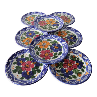 8 hand-painted plates