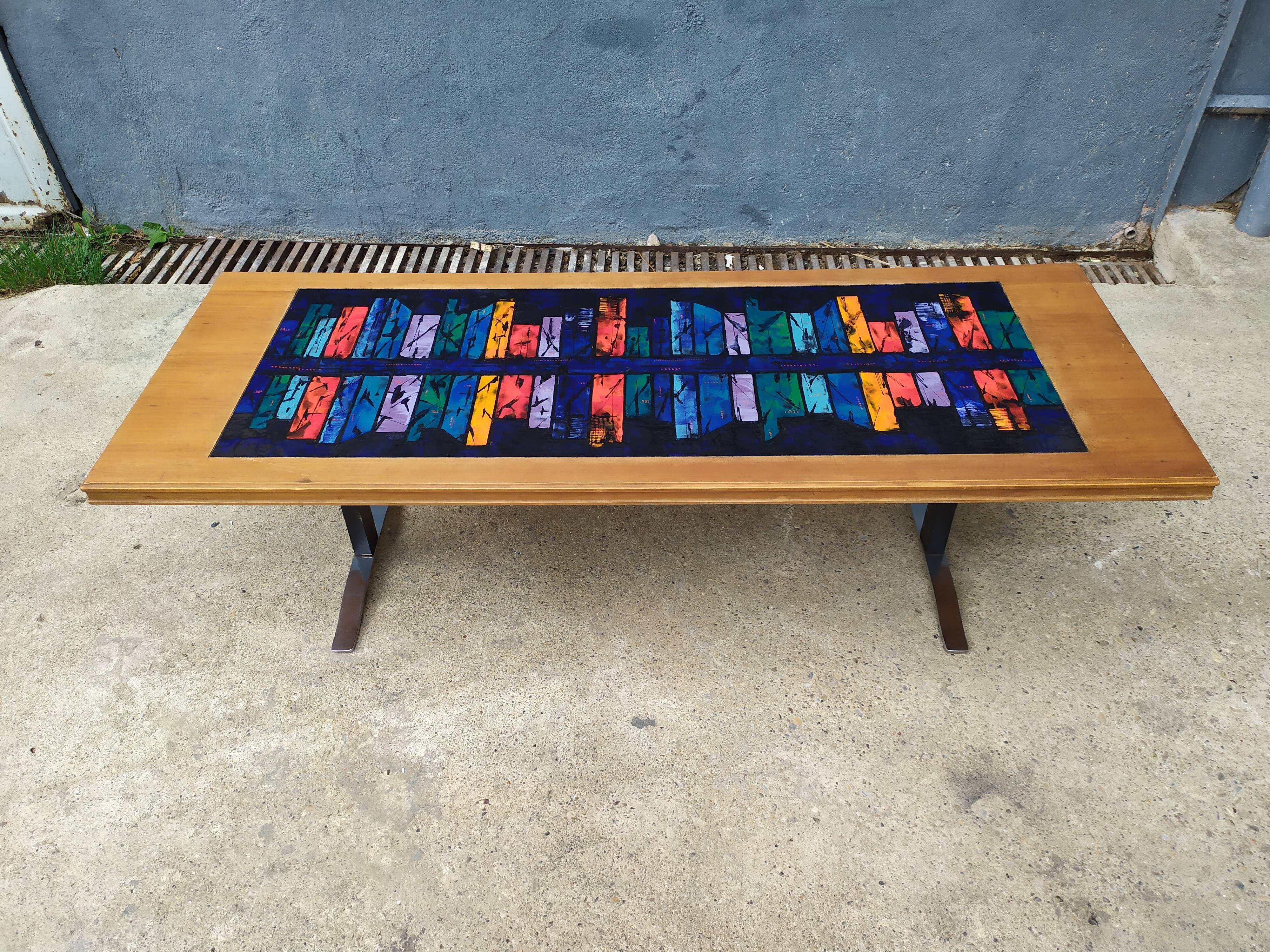 Vintage ceramic coffee table 1m60