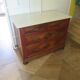 Louis Philippe style chest of drawers with 4 drawers in solid walnut and marble, 1900-1950.