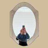 Two-tone smoked glass mirror, circa 1970