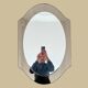 Two-tone smoked glass mirror, circa 1970