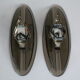 Pair of smoked glass and vintage chrome wall lamps