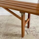 Folding bench in wood varnish vintage