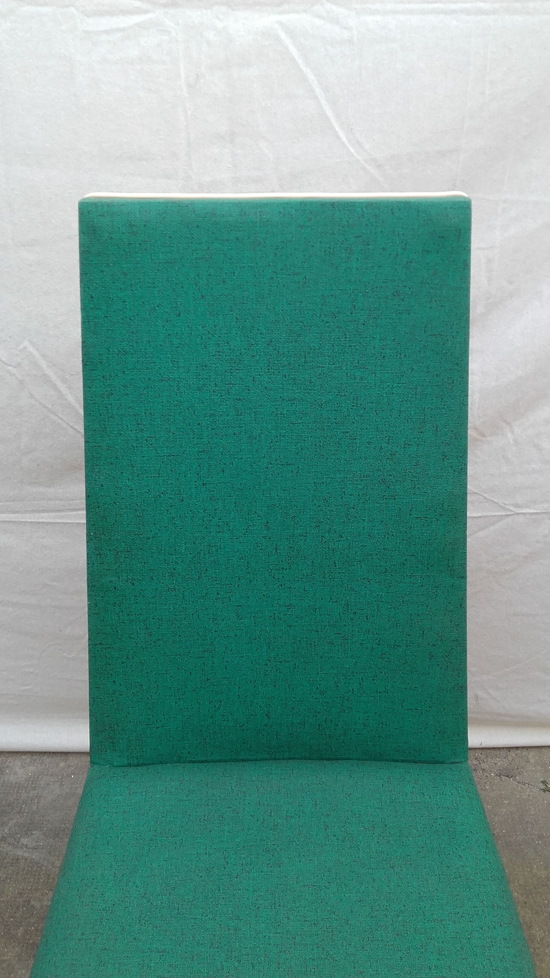 Six modernist green skai chairs