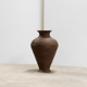 Curved rattan floor vase, Italy 1970.
