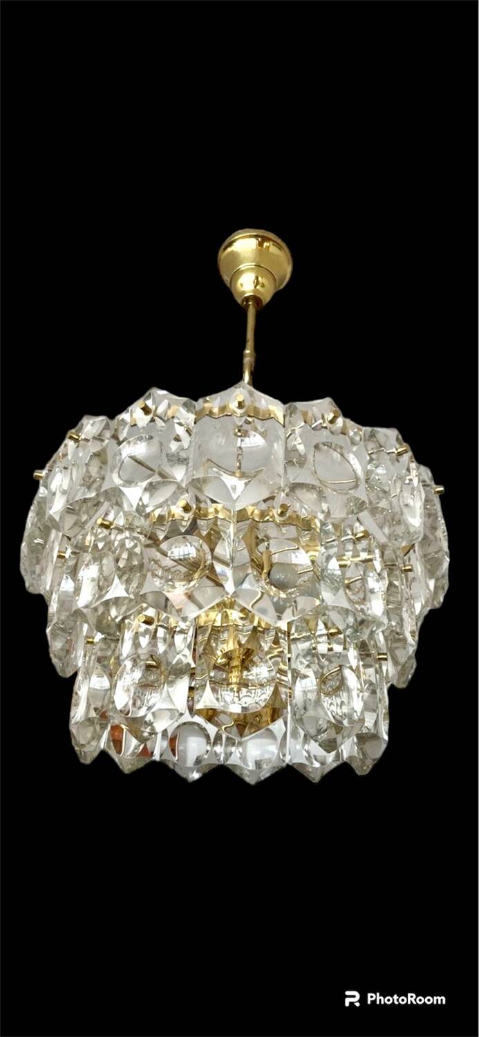 Kinkeldey lustre verre cristal , Autriche 1970