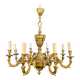 Important bronze chiseled chandelier in Louis XVI style with 8 light arms by Lucien Gau.