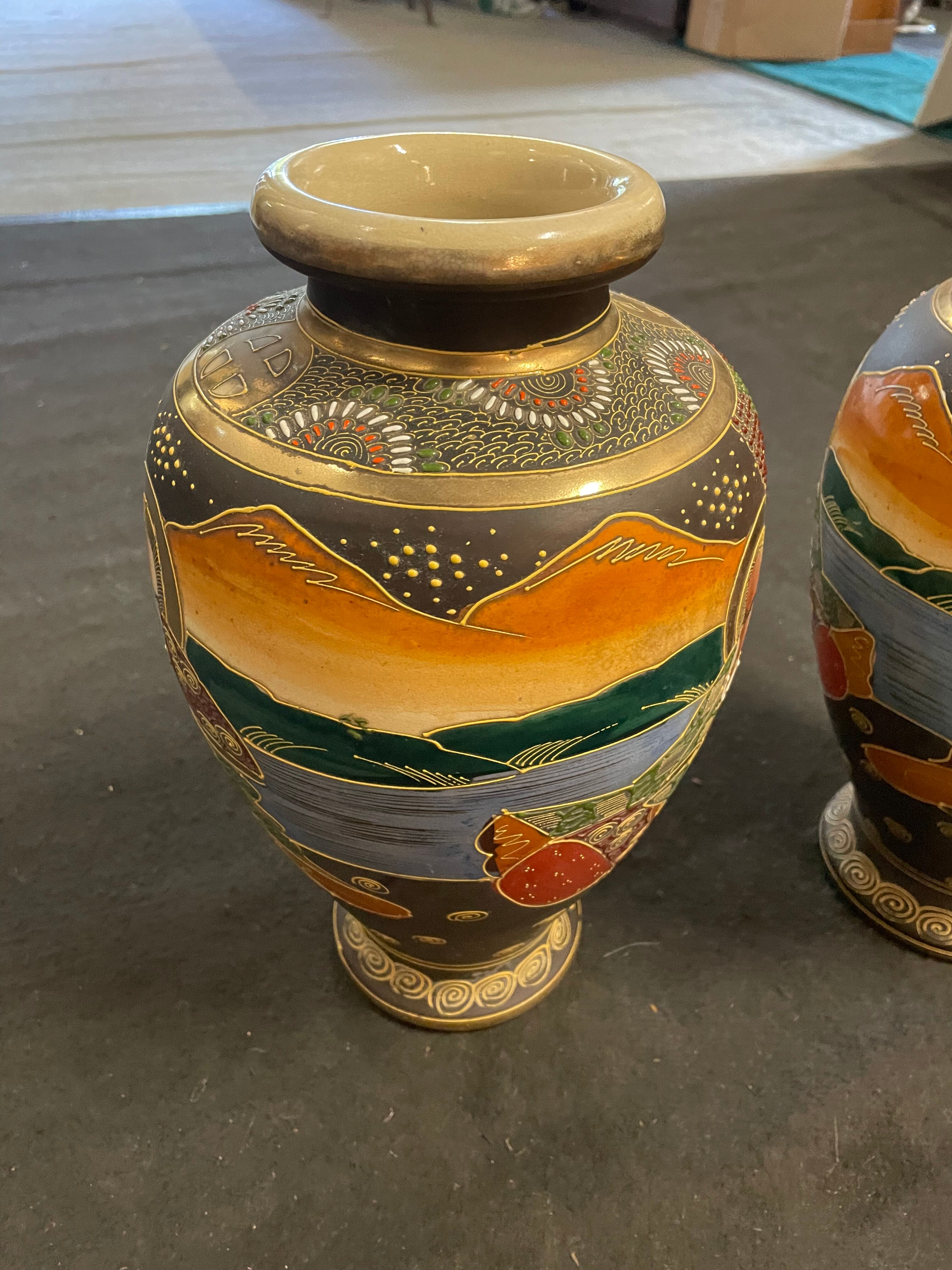 Pair of Satsuma vases