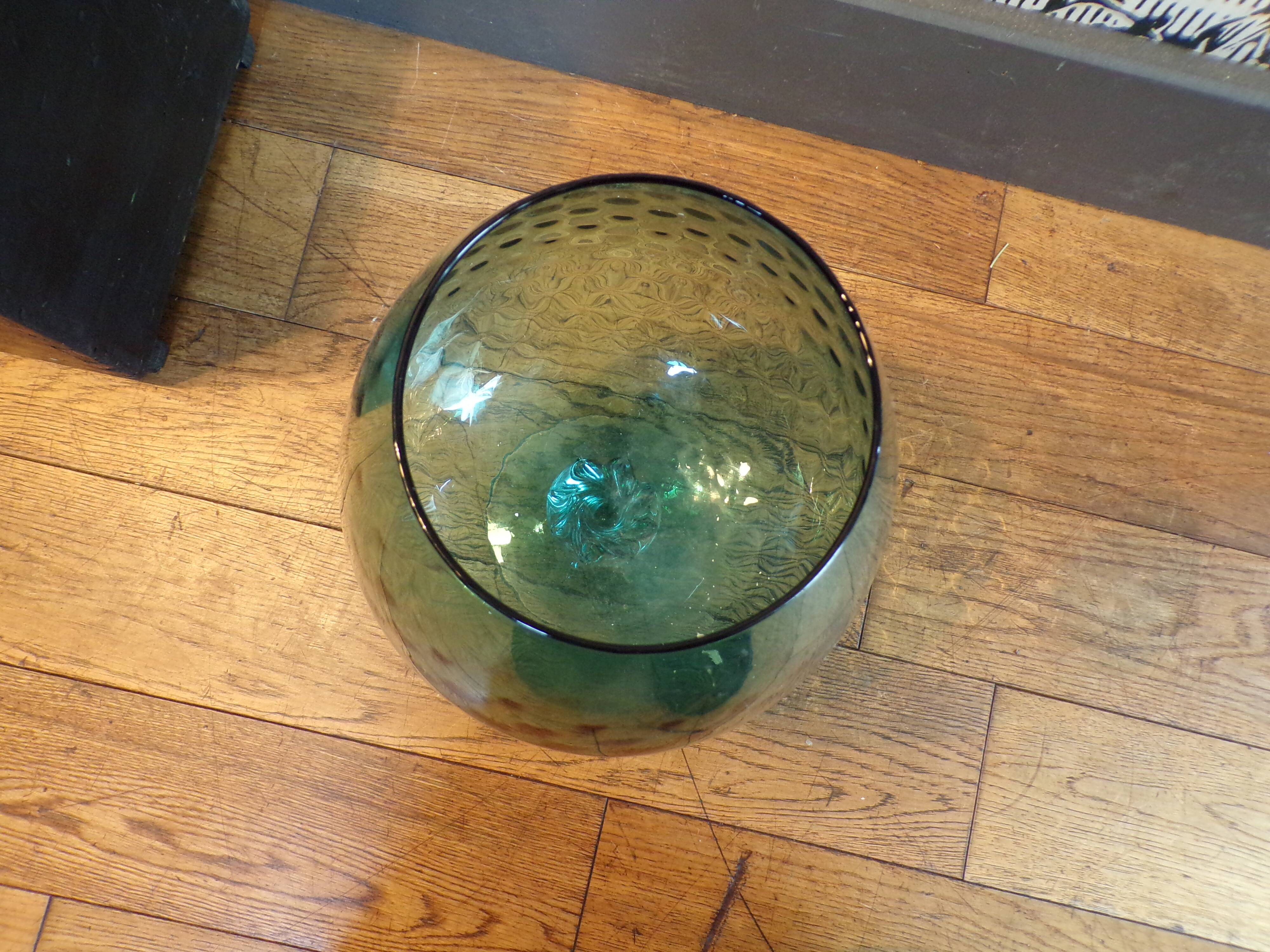 Blue empolied vase h=33cm