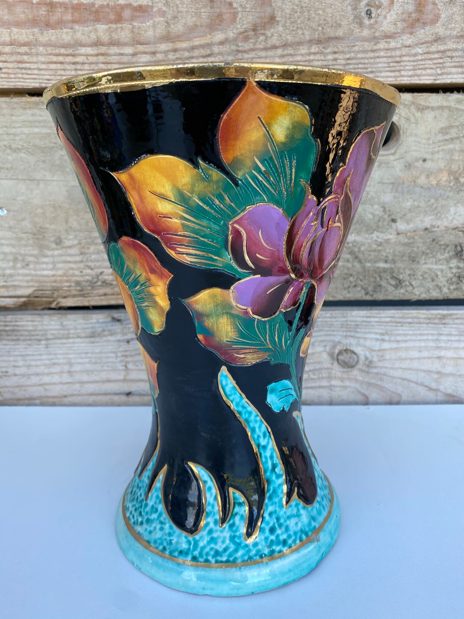 Large ceramic diabolo vase 1960 Vallauris