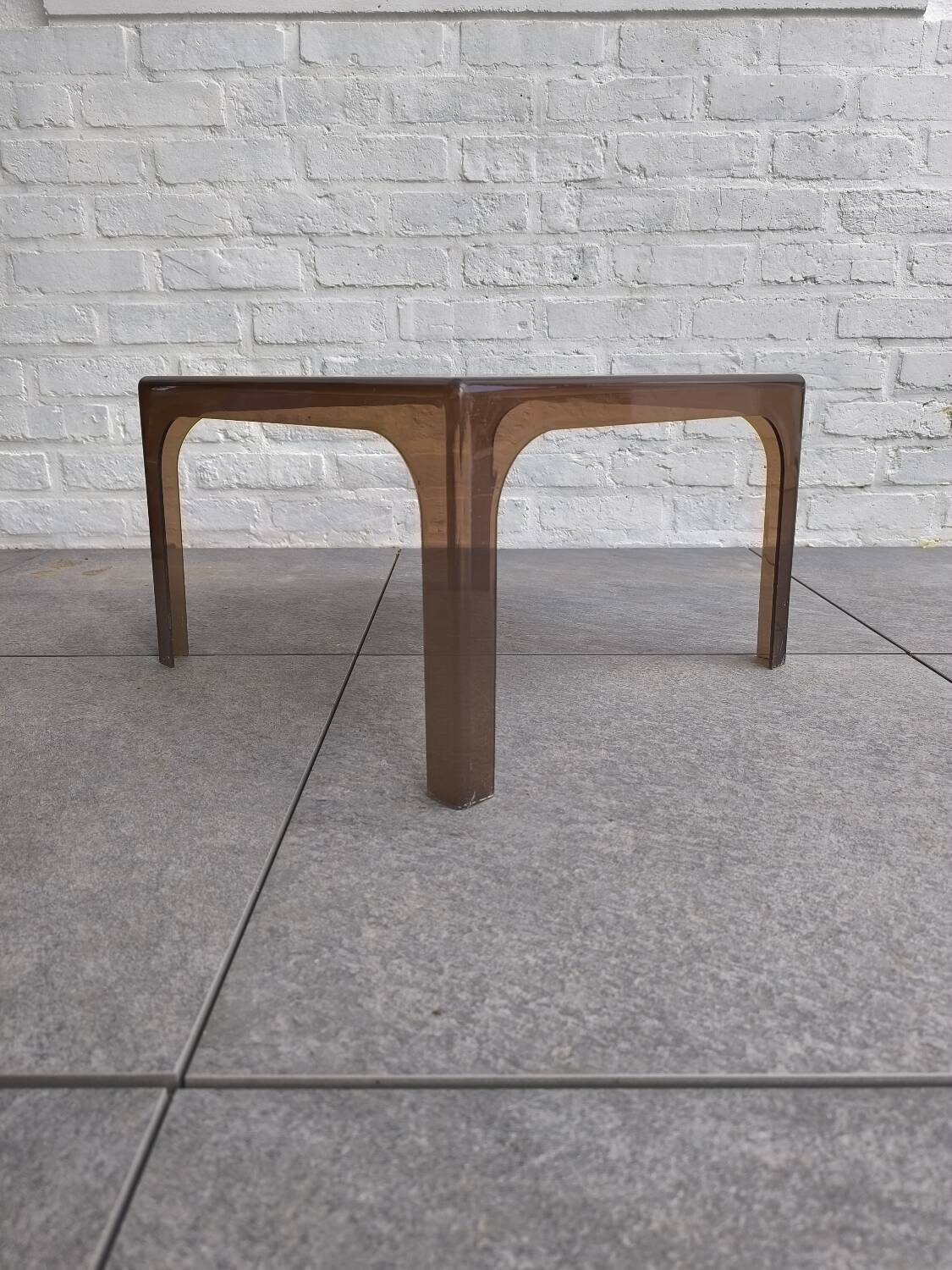 Smoked plexiglass side table