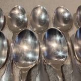 11 silver-plated dessert spoons by Christofle, Cluny pattern, striped
