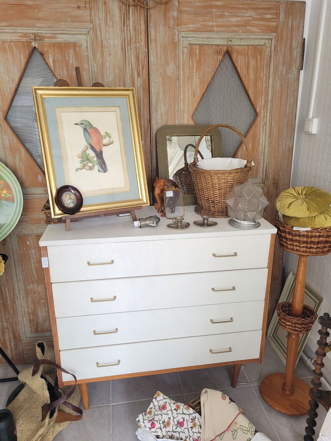 Vintage chest of drawers compass feet