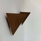 Pair of vintage geometric wall lights, patinated copper, France 1960