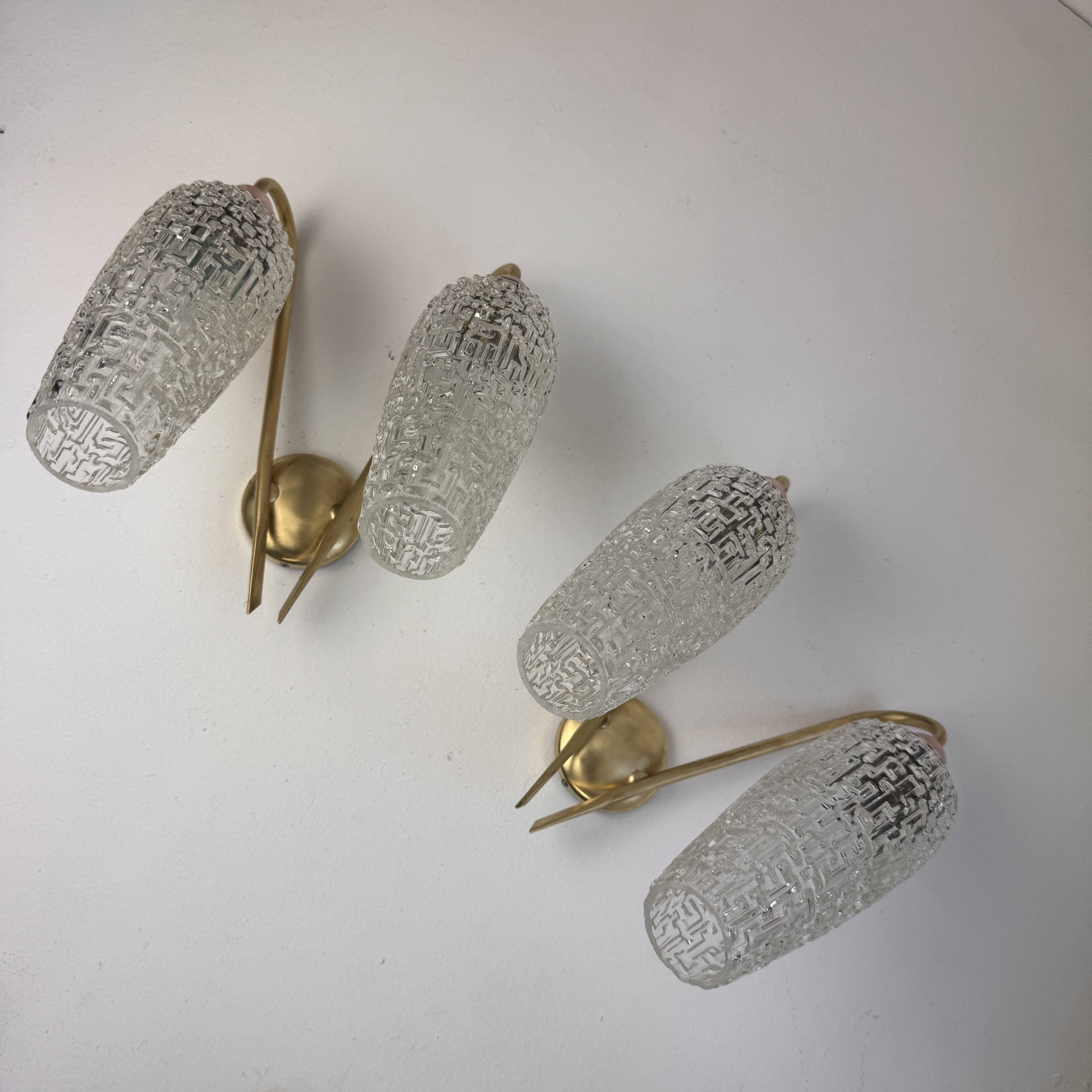 Pair of vintage double wall sconces "maison arlus"