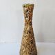 Vintage ceramic vase with honey glazes in Vallauris style, 30cm.