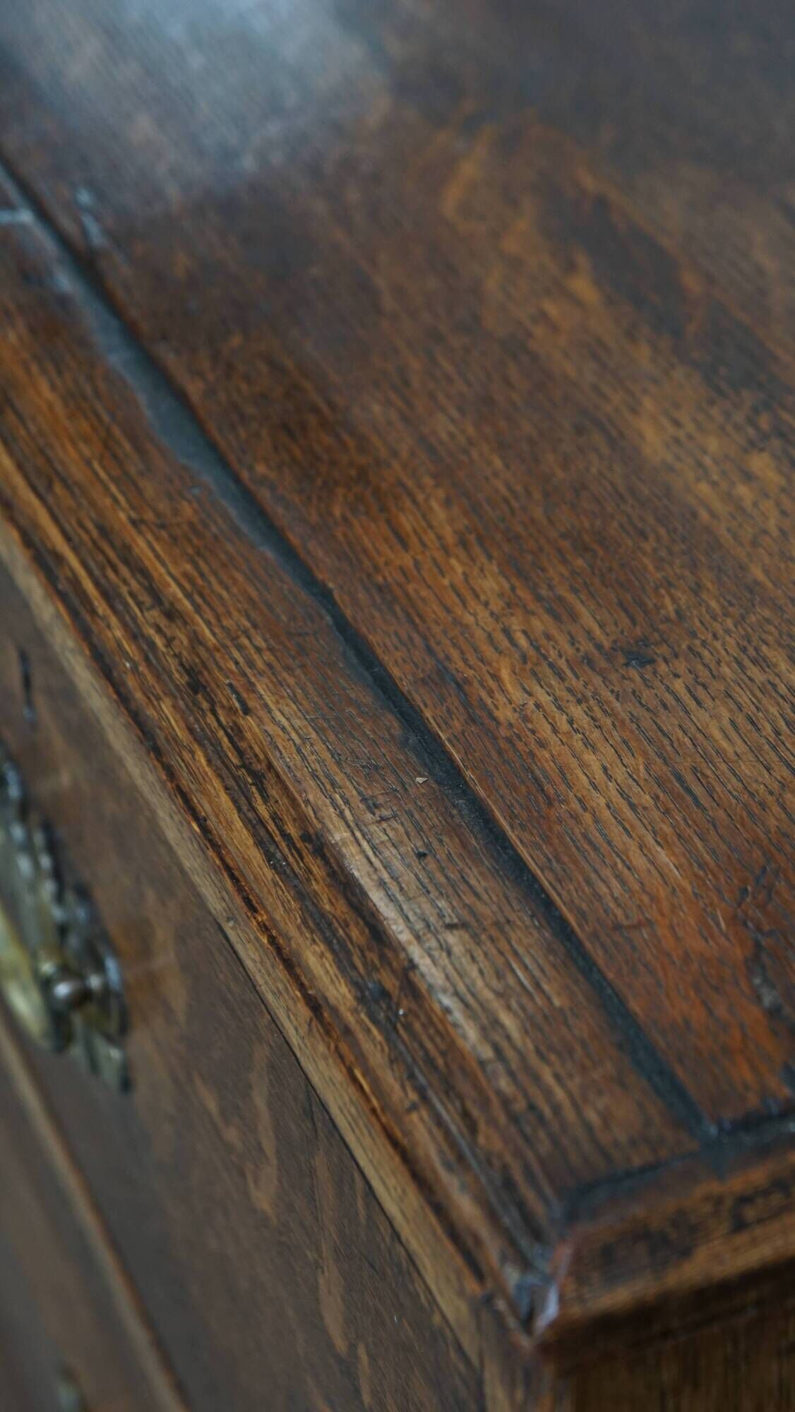 Antique Early 19th-Century English Oak Chest of Drawers/Commode