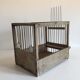 Old bird cage in wood and steel