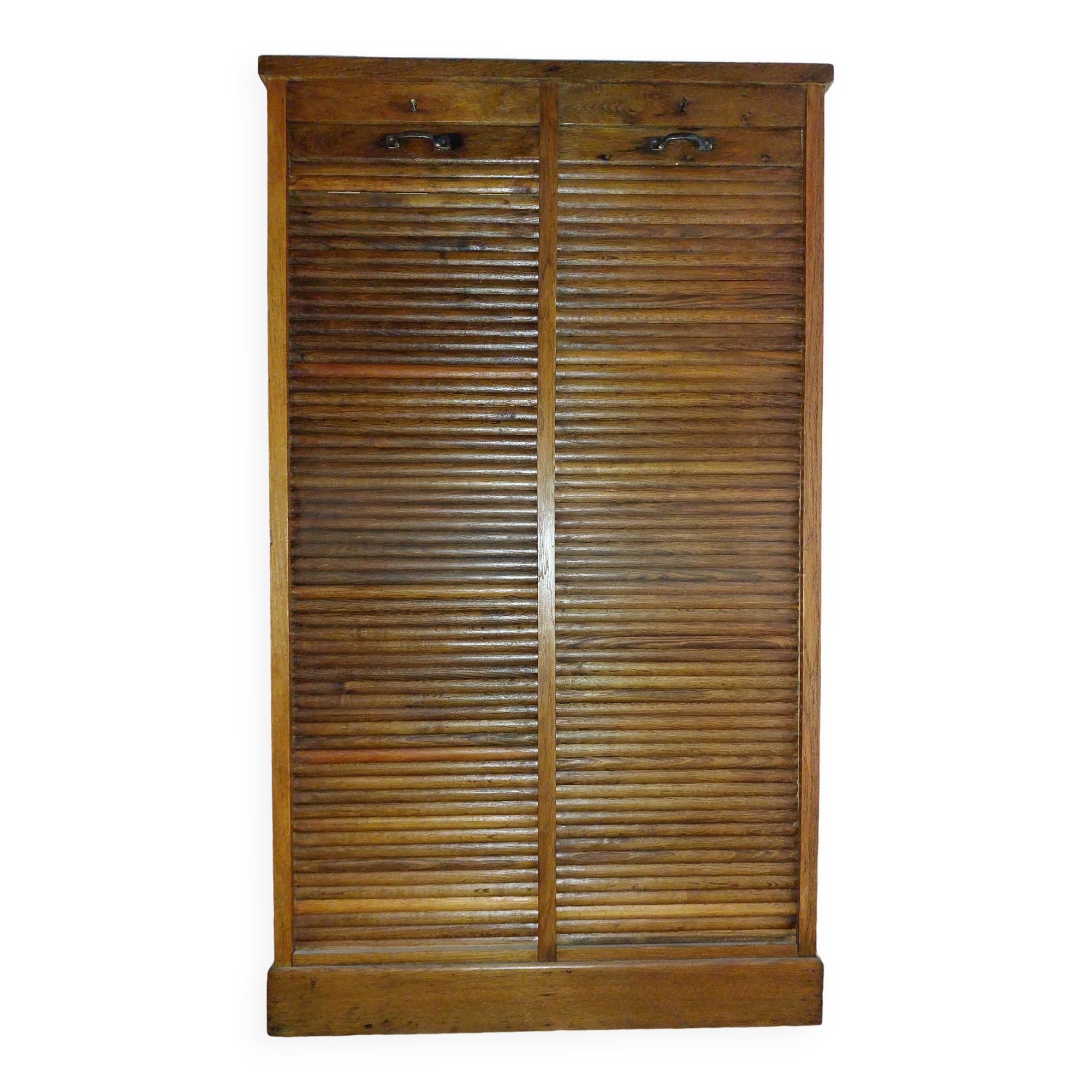 Vintage oak curtain filing cabinet (double)