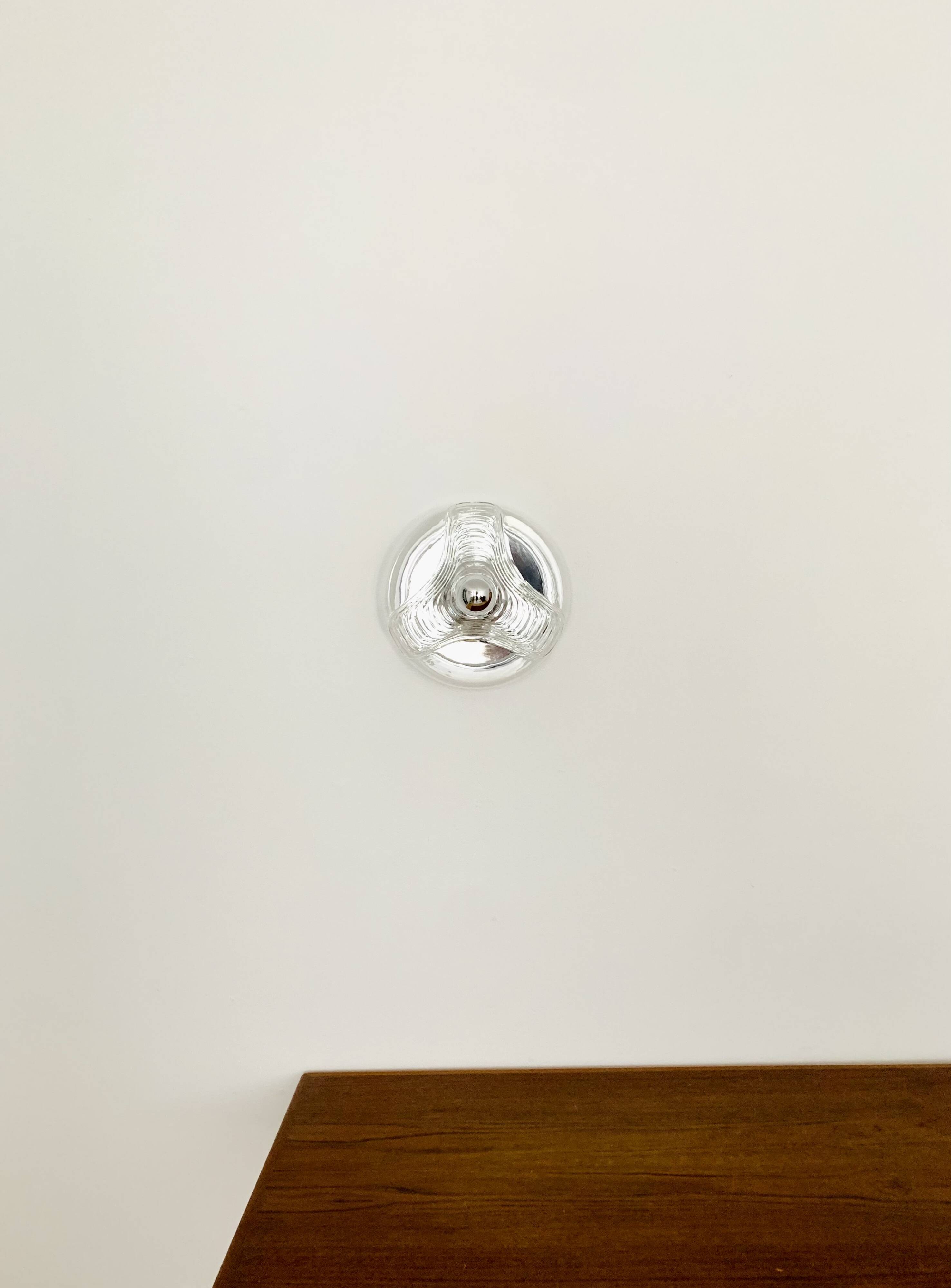 1 of 2 XL Wave Wall Lamps or Flush Lights by Koch and Lowy for Peill and Pu
