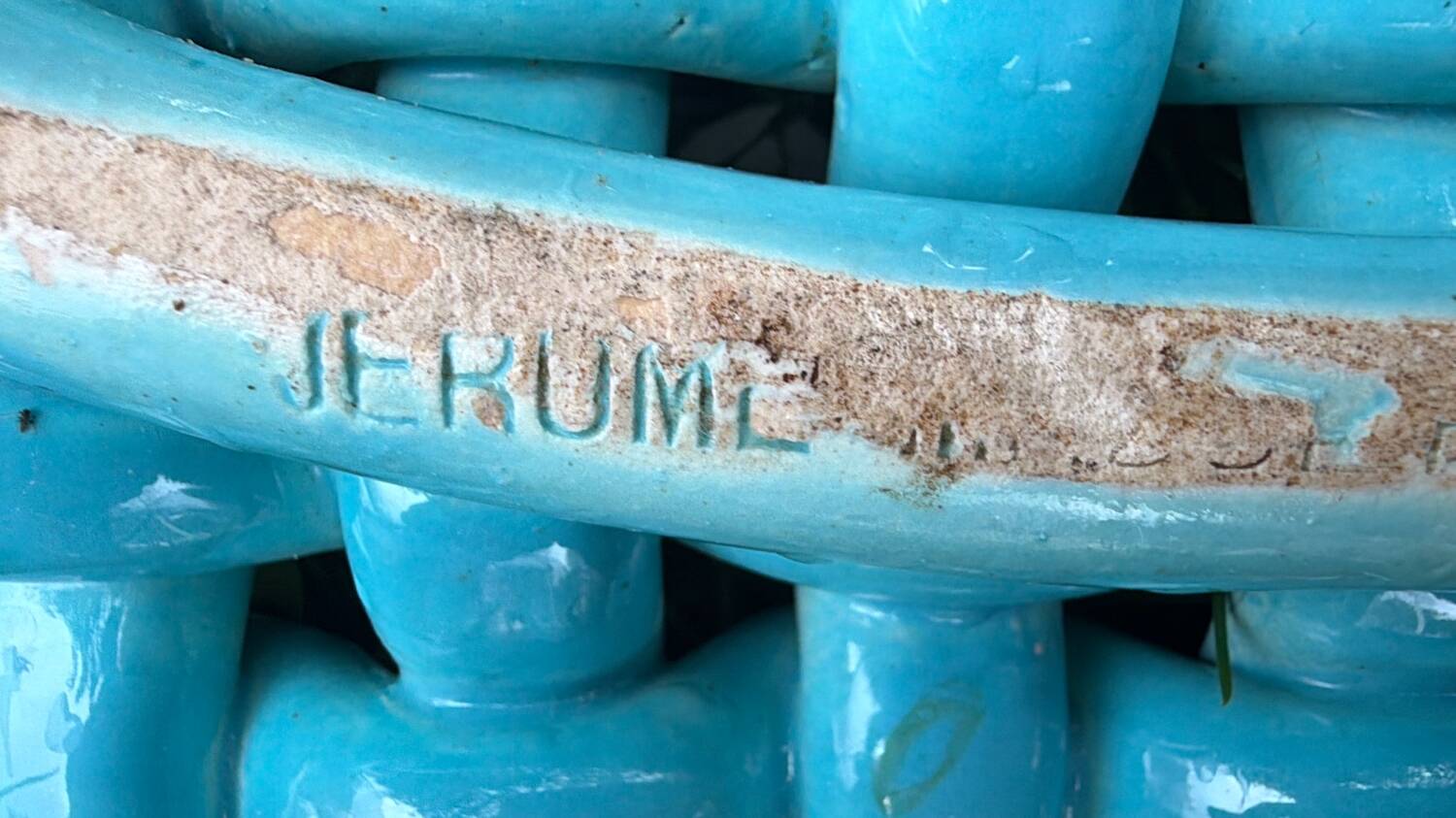 Turquoise ceramic bowl by Jérôme Massier 1950