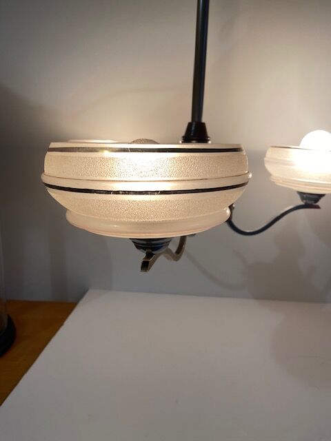 Chandelier 3 burners glass of Clichy