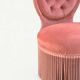 Fauteuil crapaud capitonné rose vintage