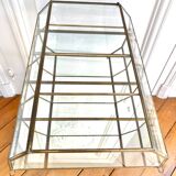 Wall showcase XXL brass glass and mirror 1960