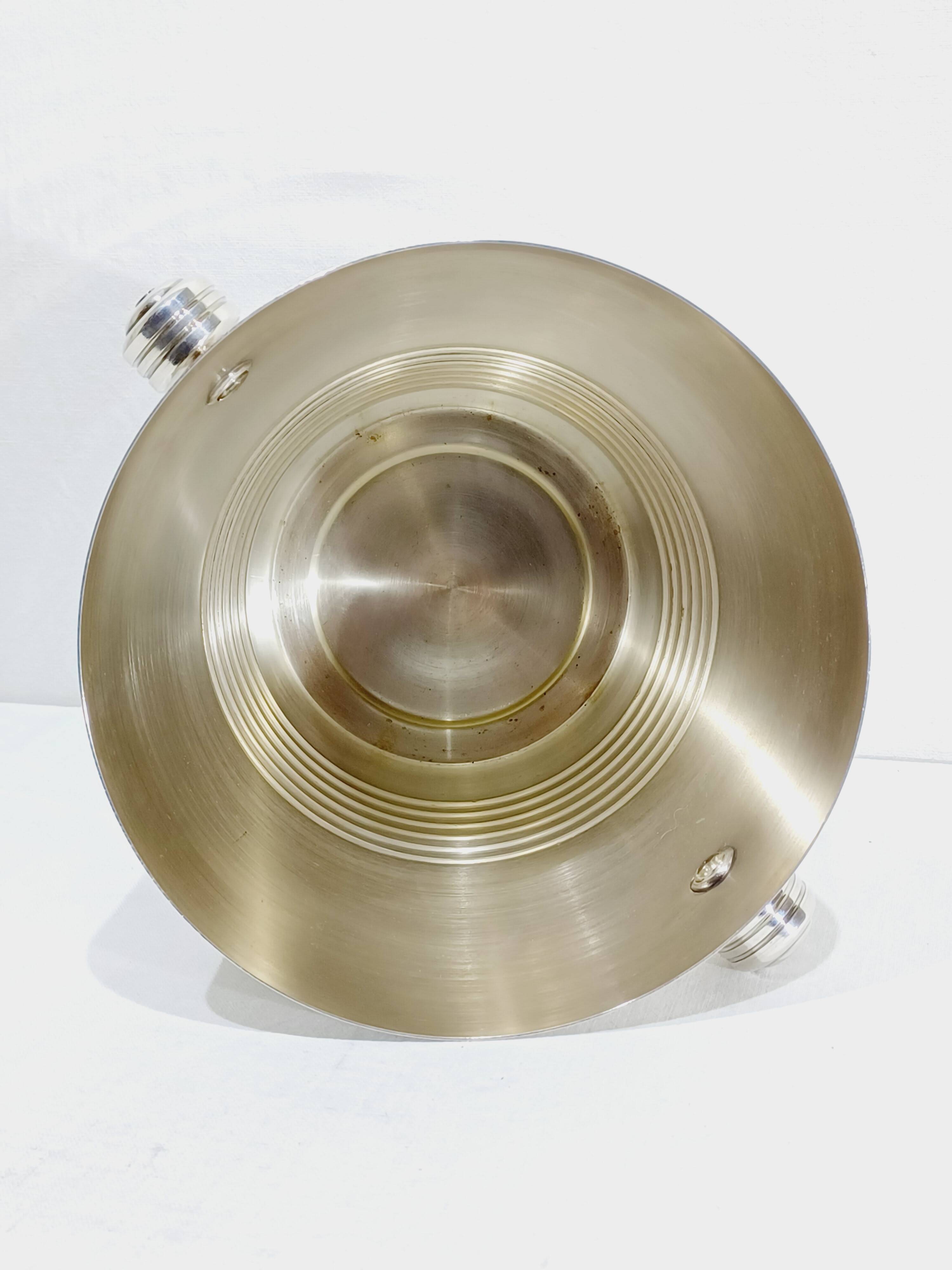 Silver-plated champagne bucket engraved with Auchan 25 years