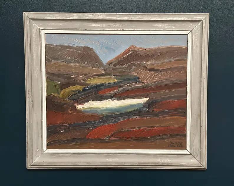 Original Swedish Oil on Panel – “Rustic Landscape” by Thage Carlson – Signed – Vintage & Framed – 72 × 61 cm (28.3" × 24")