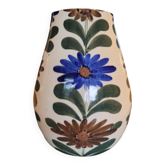 Vase vintage en céramique peint à la main