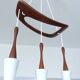 Vintage pendant light in teak and glass from Rispal