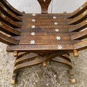Old Syrian ethic armchair wood and mother-of-pearl