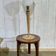 Mazda lamp from the 1960s, sheet metal base and wooden stem