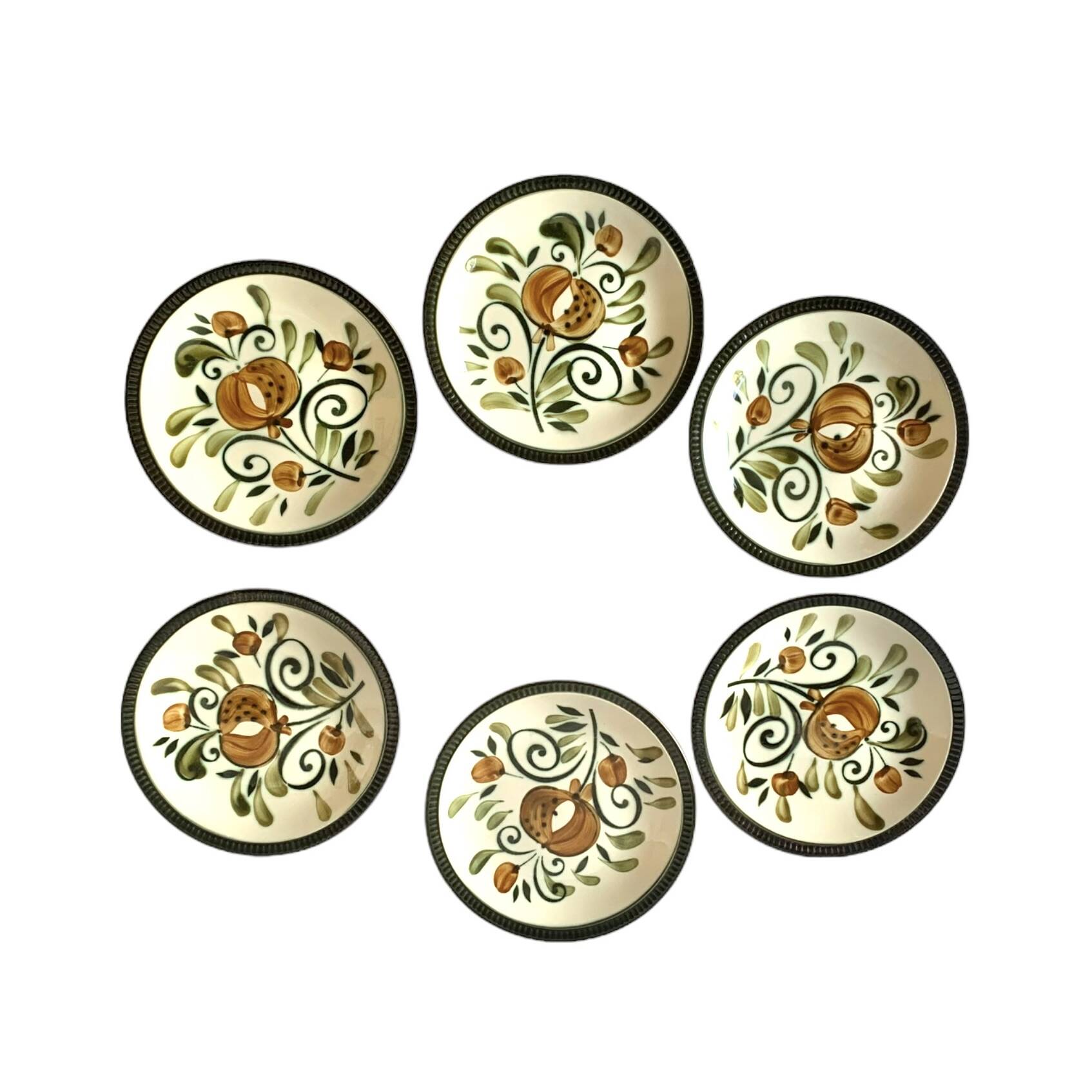 Set of 6 Boch La Louvière flat plates - Argenteuil series