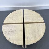 Italian Travertine Coffee or Side Tables, 1970s, Set of 4